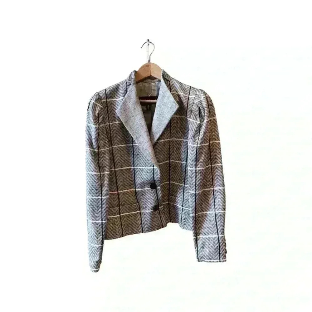 Vintage Louis Feraud Black White Skirt Suit Deadstock.